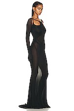 Dion Lee Gloved Loop Gown in Black, view 2, click to view large image.