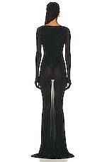 Dion Lee Gloved Loop Gown in Black, view 3, click to view large image.