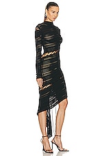 Dion Lee Coiling Openwork Dress in Black, view 2, click to view large image.