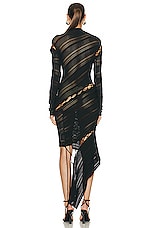 Dion Lee Coiling Openwork Dress in Black, view 4, click to view large image.