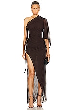 Dion Lee Tube Drape Dress in Umber, view 1, click to view large image.