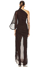 Dion Lee Tube Drape Dress in Umber, view 4, click to view large image.