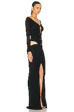 Dion Lee Ouroboros Gather Dress in Black, view 2, click to view large image.