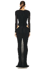 Dion Lee Ouroboros Gather Dress in Black, view 3, click to view large image.