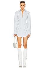 Dion Lee Tuxedo Corset Shirt Dress in Steam, view 1, click to view large image.