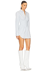 Dion Lee Tuxedo Corset Shirt Dress in Steam, view 2, click to view large image.