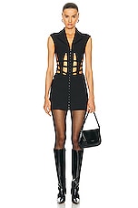 Dion Lee Cage Corset Dress in Black, view 1, click to view large image.