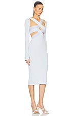 Dion Lee Long Sleeve Harness Bra Midi Dress in Steam & Dark Steam, view 3, click to view large image.