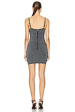 Dion Lee Reflective Wire Mini Dress in Asphalt & Black Reflective, view 3, click to view large image.