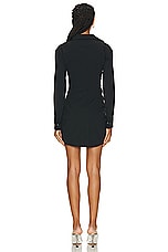 Dion Lee Safety Slider Gathered Dress in Black, view 4, click to view large image.