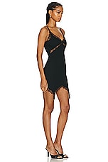 Dion Lee Lace Rib Cami Dress in Black, view 2, click to view large image.