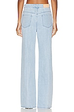 Dion Lee Classic Denim Frayed Pant in Cyan, view 3, click to view large image.