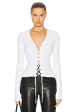 Dion Lee Bichrome Cardigan in White & Cream, view 1, click to view large image.