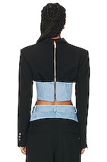 Dion Lee Float Corset Blazer in Black & Cyan, view 3, click to view large image.