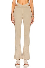 Dion Lee Cross Rib Pant in Sand & Military, view 1, click to view large image.