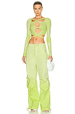 Dion Lee Sunfade Parachute Pants in Light Zest, view 5, click to view large image.