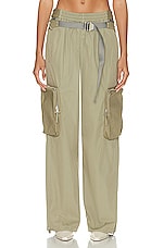 Dion Lee Belt Bag Blouson Pant in Sage, view 1, click to view large image.