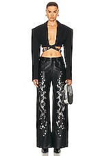 Dion Lee Studded Snakeskin Pant in Black, view 4, click to view large image.