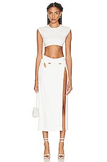 Dion Lee Interloop Skirt in IVORY, view 5, click to view large image.
