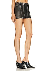 Dion Lee Micro Biker Skirt in Burnished Black, view 2, click to view large image.
