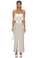 Dion Lee Zip Access Maxi Skirt in Alloy, view 4, click to view large image.