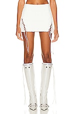 Dion Lee Snake Etched Mini Skirt in Ivory, view 1, click to view large image.