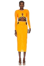 Dion Lee Barball Rope Skirt in Citrine, view 4, click to view large image.