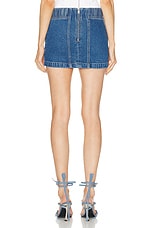 Dion Lee Hiker Boot Denim Mini Skirt in American Blue, view 3, click to view large image.