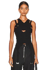 Dion Lee Lock Slit Tank in Black, view 1, click to view large image.