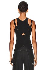 Dion Lee Lock Slit Tank in Black, view 3, click to view large image.