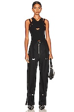 Dion Lee Lock Slit Tank in Black, view 4, click to view large image.