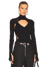 Dion Lee Merino Double Lock Slit Skivvy in Black, view 1, click to view large image.