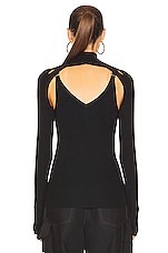 Dion Lee Merino Double Lock Slit Skivvy in Black, view 4, click to view large image.