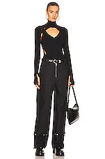 Dion Lee Merino Double Lock Slit Skivvy in Black, view 5, click to view large image.