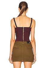 Dion Lee Smocked Doric Corset Top in Oxblood, view 3, click to view large image.