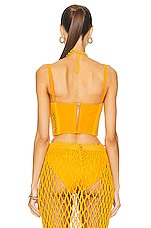 Dion Lee Coral Crochet Corset in Amber, view 3, click to view large image.