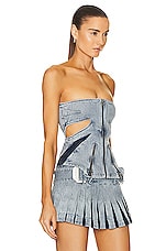 Dion Lee Darted Denim Corset in INDIGO, view 3, click to view large image.