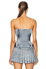 Dion Lee Darted Denim Corset in INDIGO, view 4, click to view large image.