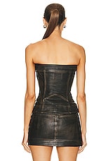 Dion Lee Biker Zip Corset Top in Burnished Black, view 3, click to view large image.