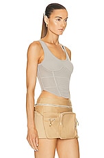 Dion Lee Sport Crochet Corset Top in Alloy, view 2, click to view large image.
