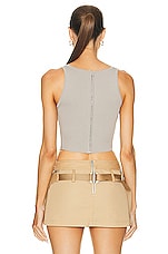 Dion Lee Sport Crochet Corset Top in Alloy, view 3, click to view large image.