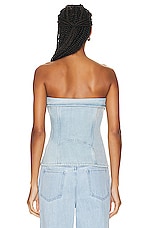 Dion Lee Denim Biker Corset Top in Cyan, view 3, click to view large image.