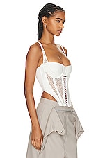 Dion Lee Lace Up Corset Top in Ivory, view 2, click to view large image.