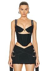 Dion Lee Zip Underwire Corset in Black, view 1, click to view large image.