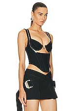 Dion Lee Zip Underwire Corset in Black, view 2, click to view large image.