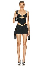 Dion Lee Zip Underwire Corset in Black, view 4, click to view large image.