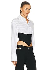 Dion Lee Internal Shirt Corset in White & Black, view 2, click to view large image.