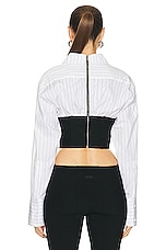 Dion Lee Internal Shirt Corset in White & Black, view 3, click to view large image.