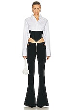 Dion Lee Internal Shirt Corset in White & Black, view 4, click to view large image.