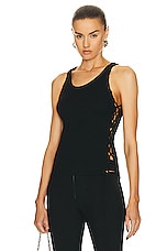 Dion Lee Bichrome Tank Top in Black, view 1, click to view large image.